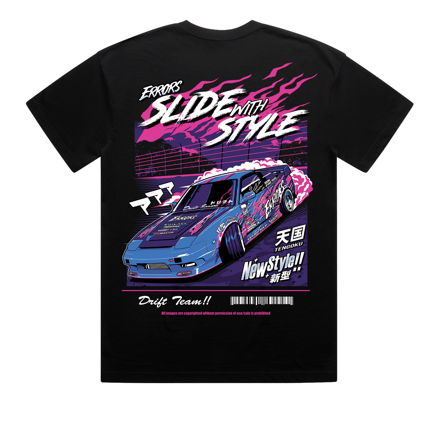 "SLIDE WITH STYLE" Black Tee