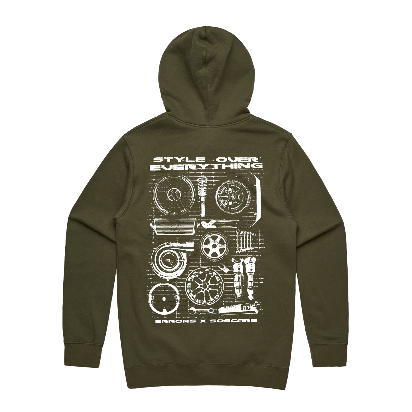 "STYLE OVER EVERYTHING" Army Green Hoodie