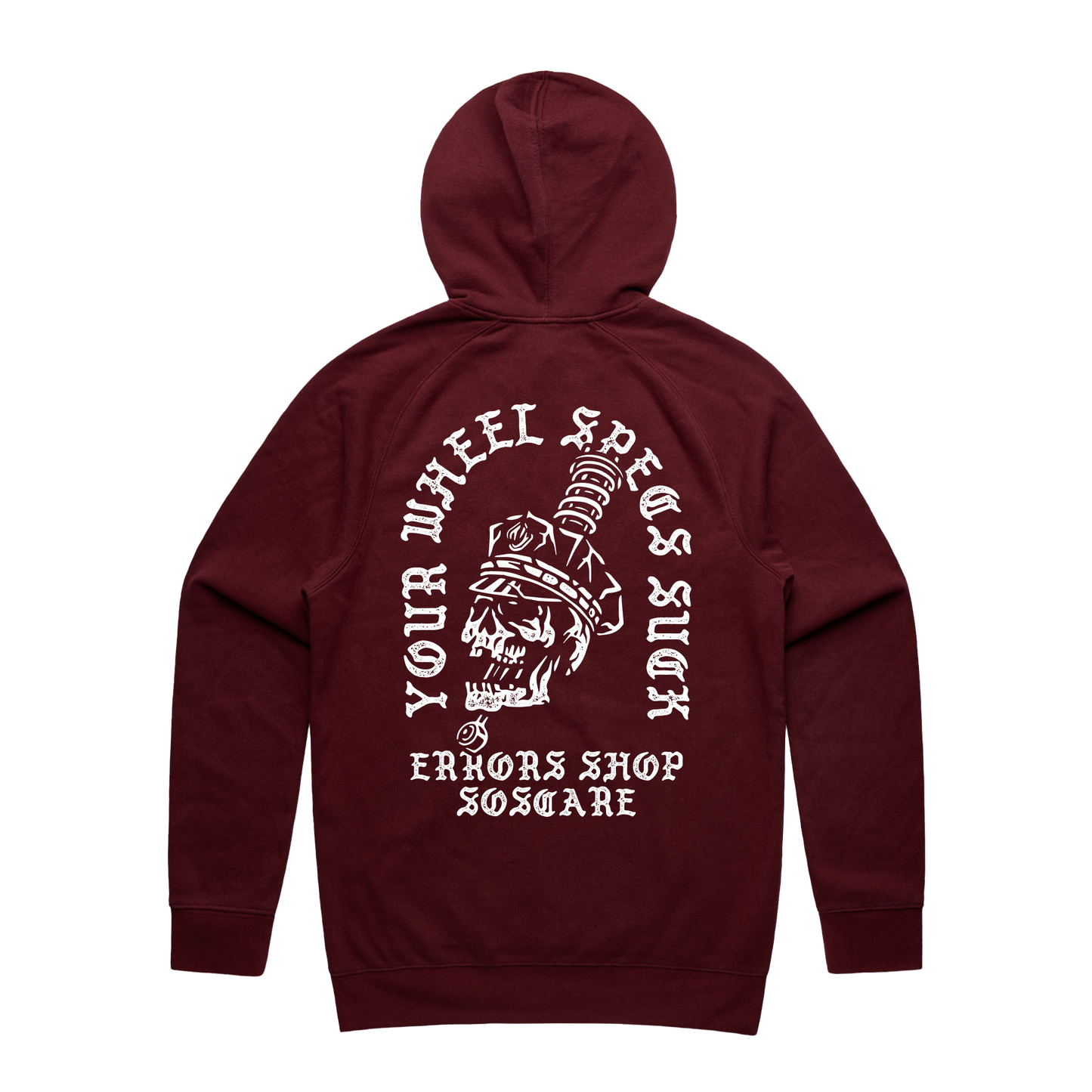 "YOUR WHEELSPECS SUCK" Maroon Hoodie