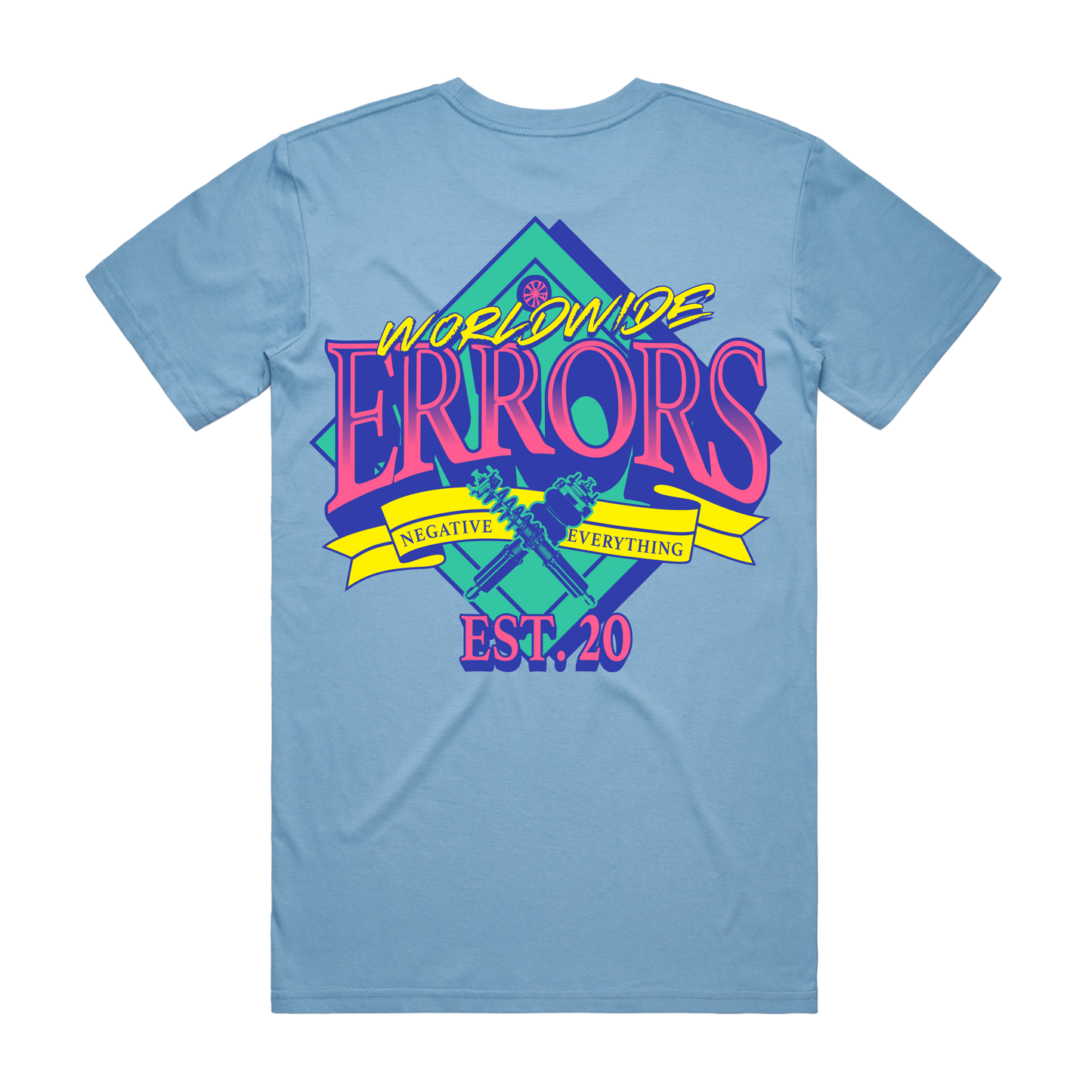 "RETRO" Light Blue Tee