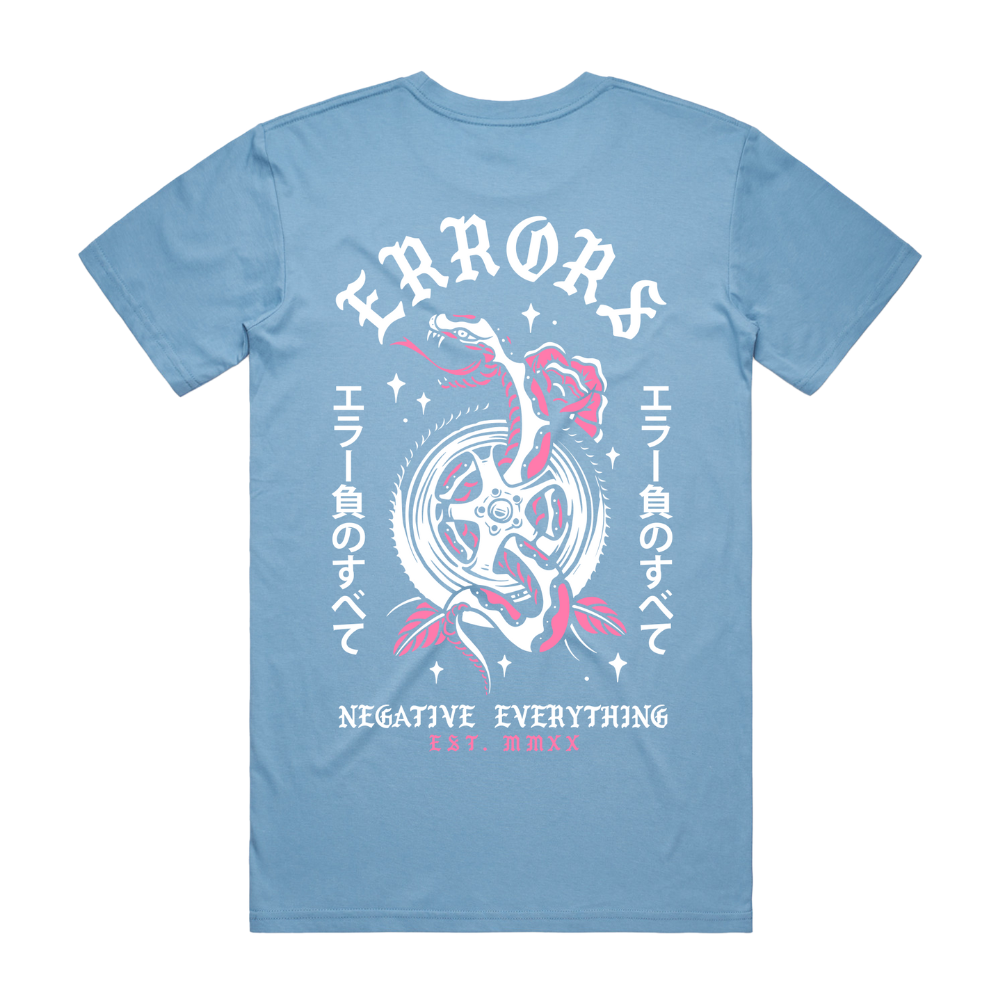 "V2 HEADSTONE" Light Blue Tee