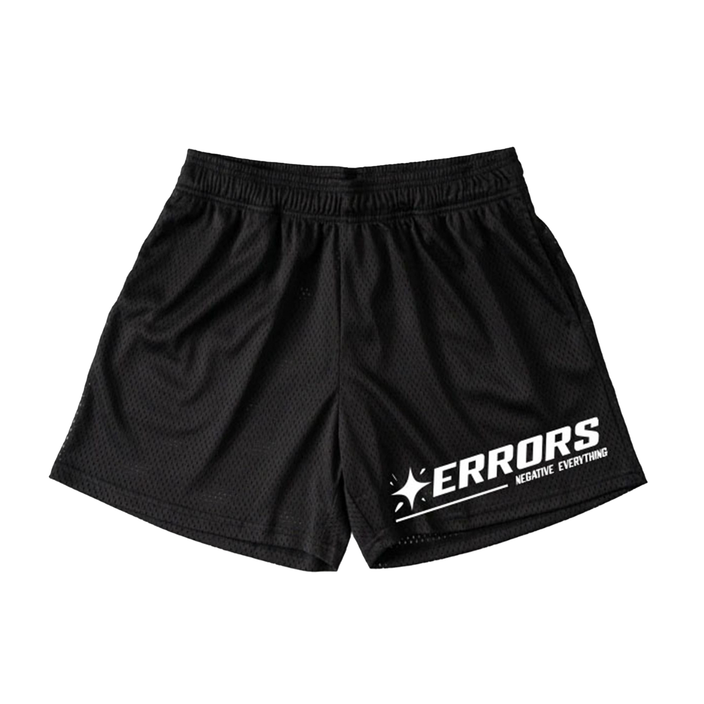 "STAR" Black Mesh Shorts