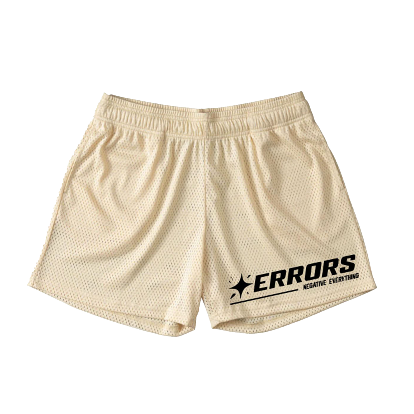 "STAR" Cream Mesh Shorts