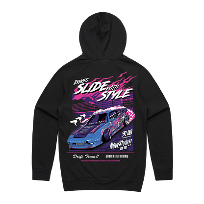 "SLIDE WITH STYLE" Black Hoodie