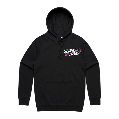 "SLIDE WITH STYLE" Black Hoodie