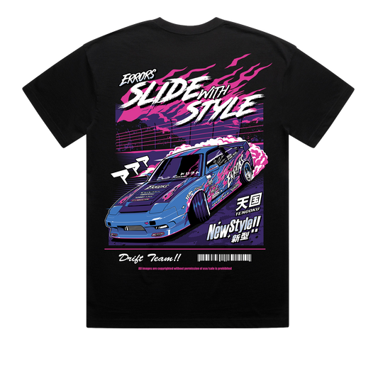 "SLIDE WITH STYLE" Black Tee