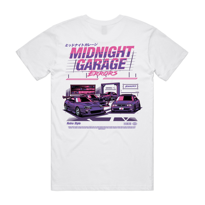 "MIDNIGHT GARAGE" White Tee