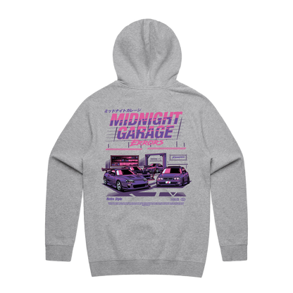 "MIDNIGHT GARAGE" Grey Hoodie